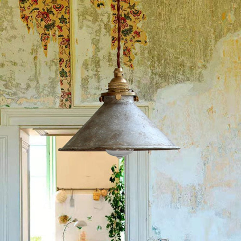 Rustykalna Lampa Wisząca Vintage | Metalowy Klosz | Do Kuchni i Balkonu