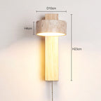 Kinkiet z Trawertynu i Drewna | Nowoczesne Oświetlenie Ścienne LED