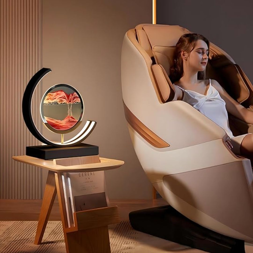 Podświetlana Sztuka Piaskowa „Głębia Oceanu” – Relaksująca Dekoracja do Domu