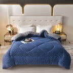 Gruby i ciężki koc zimowy z podszyciem sherpa – miękka i puszysta narzuta na zimę