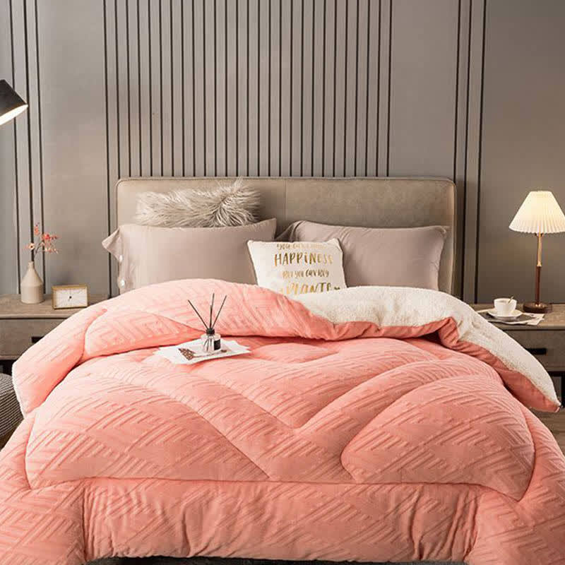 Gruby i ciężki koc zimowy z podszyciem sherpa – miękka i puszysta narzuta na zimę