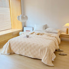 Miękki koc sherpa z fakturą szachownicy