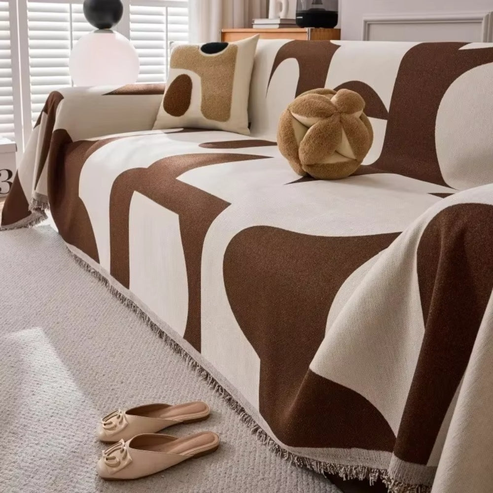 Luksusowa narzuta z miękkiego weluru chenille – elegancki pokrowiec na sofę