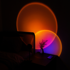 Lampa Stołowa Golden Glow – LED Zachód Słońca z 16 Kolorami i Pilotem