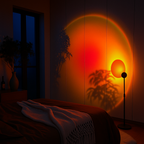 Lampa Stołowa Golden Glow – LED Zachód Słońca z 16 Kolorami i Pilotem