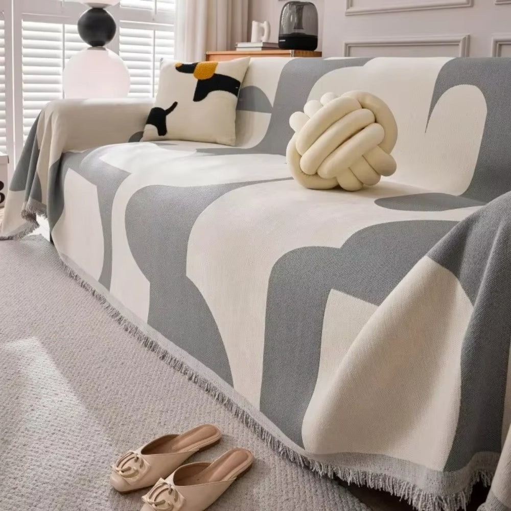 Luksusowa narzuta z miękkiego weluru chenille – elegancki pokrowiec na sofę