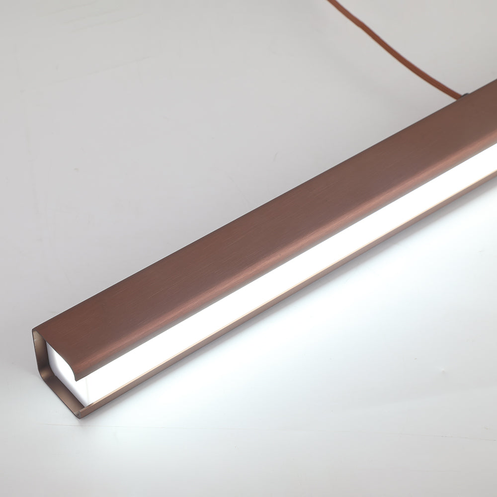 Nowoczesna Lampa Wisząca LED – Linearna, Metalowa, Czarna, Brązowa
