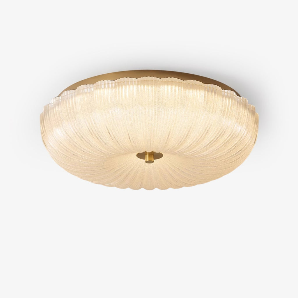 Elegancka Lampa Sufitowa Halo z Falcowanym Szklanym Kloszem