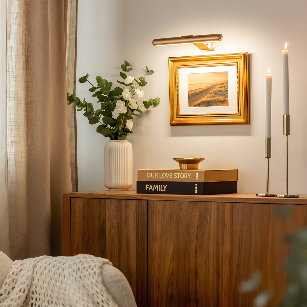 Bezprzewodowa lampka LED nad obraz – regulowane światło, 3 barwy, pilot i ładowanie USB-C