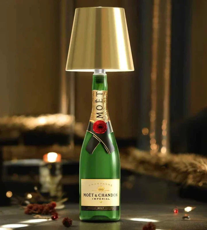 Bezprzewodowa lampka na butelkę LED | Lampka dekoracyjna z regulacją jasności