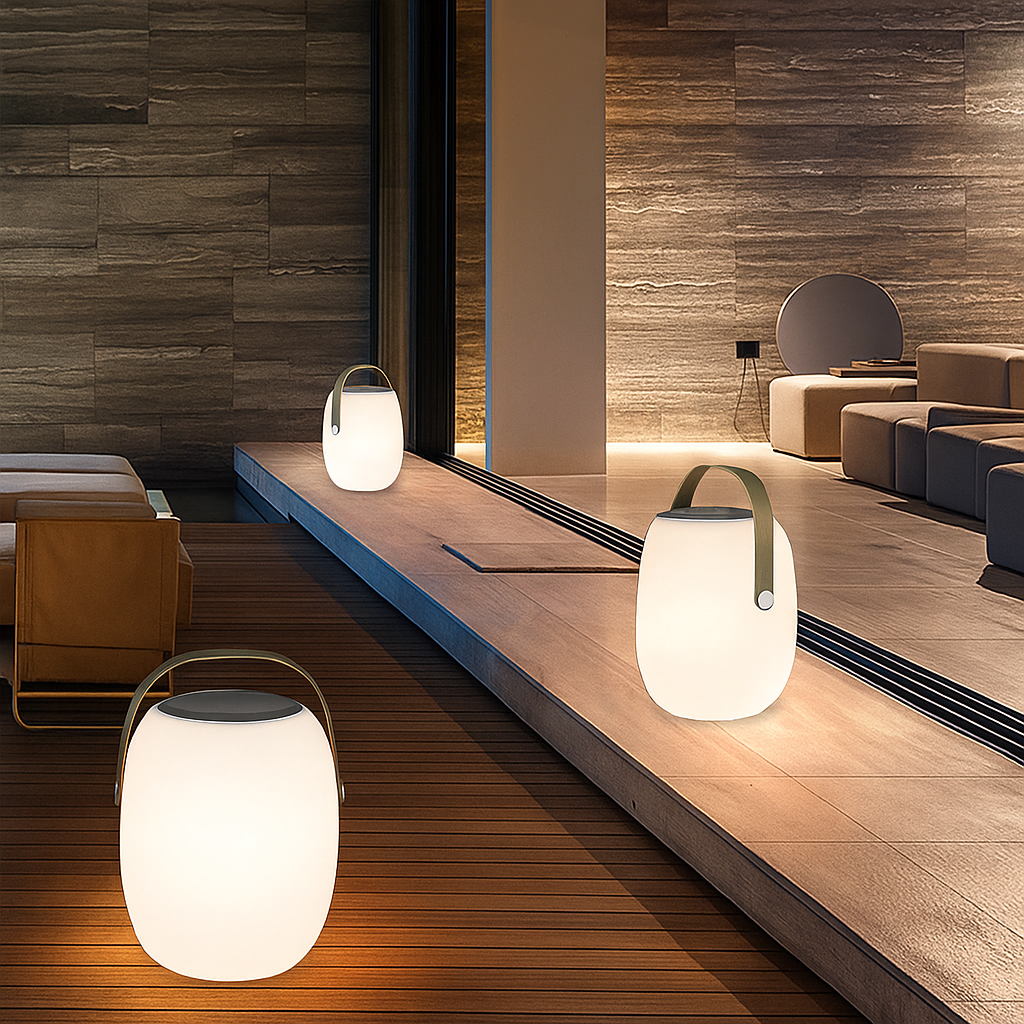 Przenośna lampa solarna na taras i balkon - nowoczesne oświetlenie ogrodowe LED