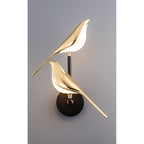 Nowoczesna Lampa Ścienna LED z Motywem Ptaka | Złoty Kinkiet Dekoracyjny