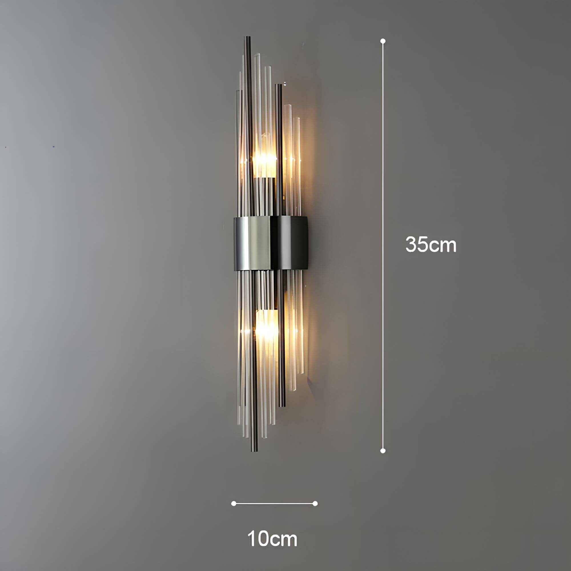 Lampa ścienna z kryształowymi elementami do wnętrz