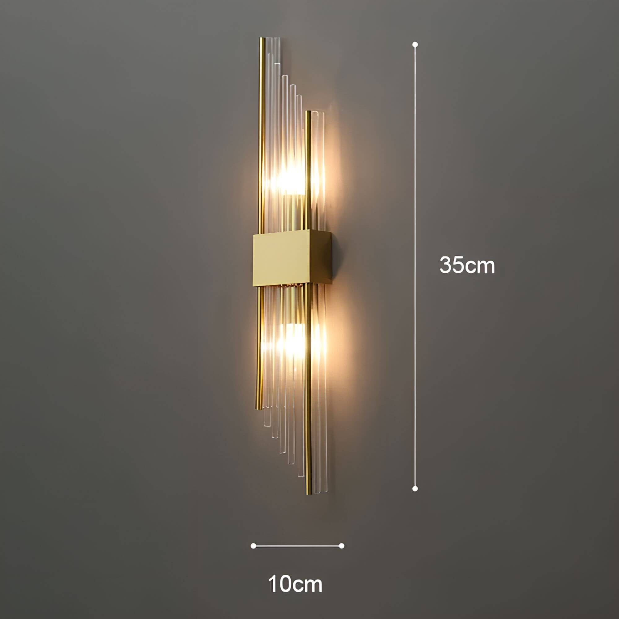 Lampa ścienna z kryształowymi elementami do wnętrz
