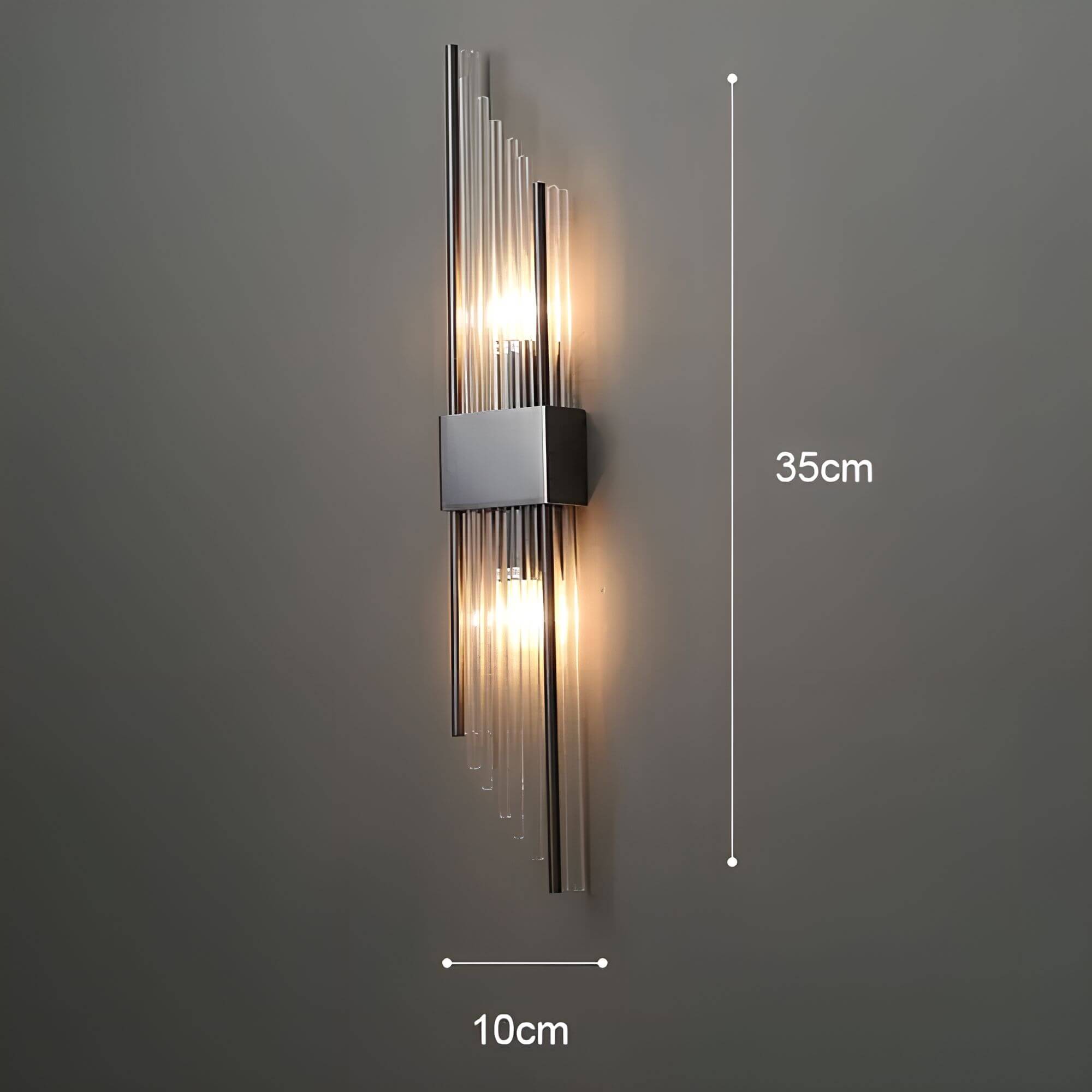 Lampa ścienna z kryształowymi elementami do wnętrz