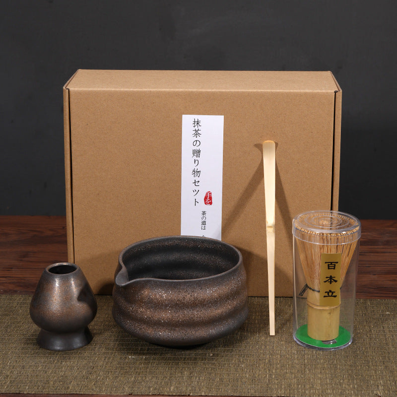 Zestaw do Matchy 4 Elementy - Tradycyjny Komplet do Parzenia Herbaty, Idealny na Prezent