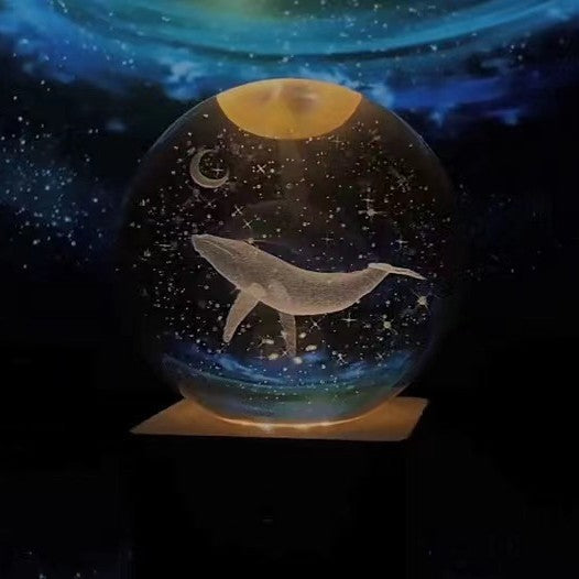 Świecąca kula księżycowa z efektem galaktyki – dekoracyjna lampa LED 3D