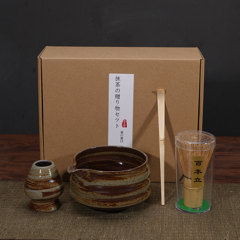 Zestaw do Matchy 4 Elementy - Tradycyjny Komplet do Parzenia Herbaty, Idealny na Prezent