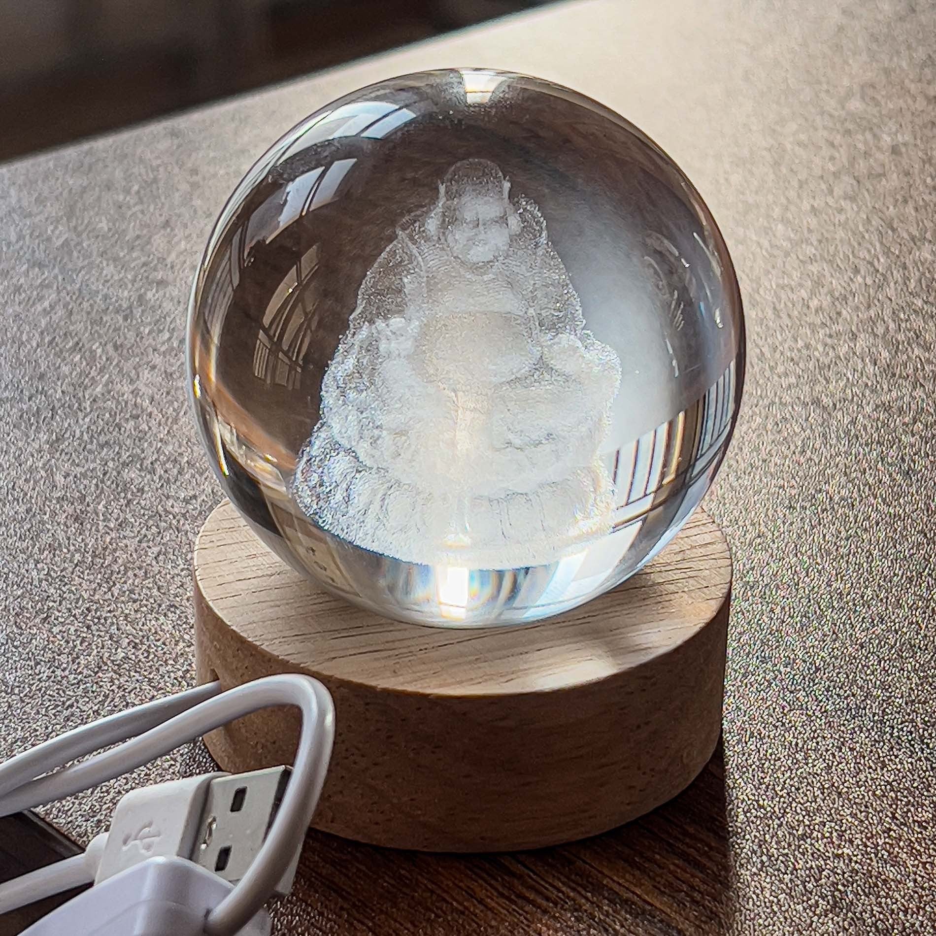 Świecąca kula księżycowa z efektem galaktyki – dekoracyjna lampa LED 3D