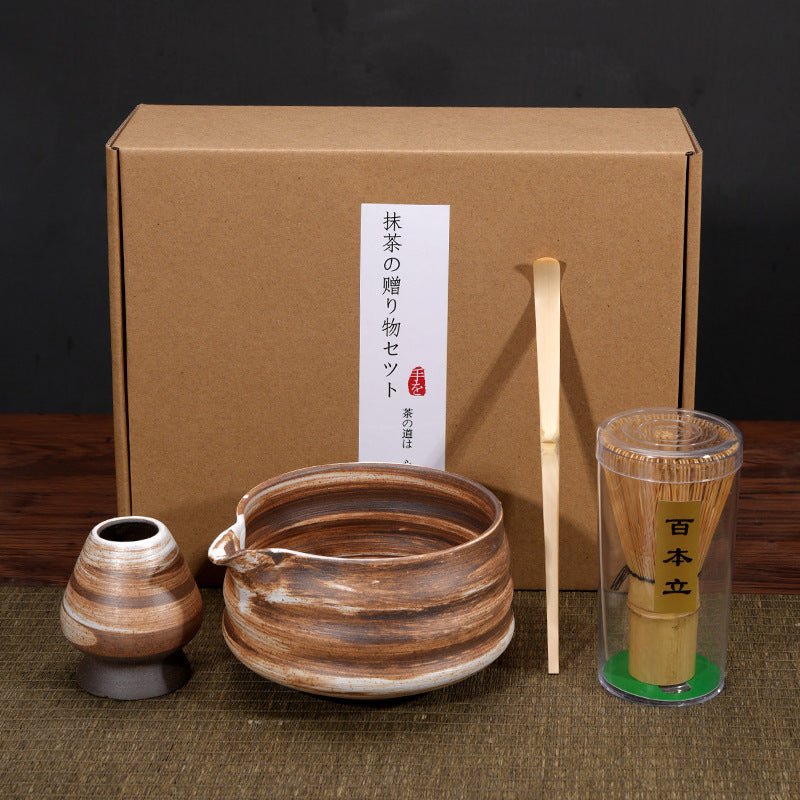 Zestaw do Matchy 4 Elementy - Tradycyjny Komplet do Parzenia Herbaty, Idealny na Prezent