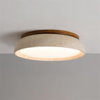 Lampa Sufitowa z Kamienia Travertynu | Naturalne Drewno i Minimalistyczna Forma