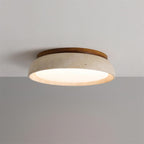 Lampa Sufitowa z Kamienia Travertynu | Naturalne Drewno i Minimalistyczna Forma