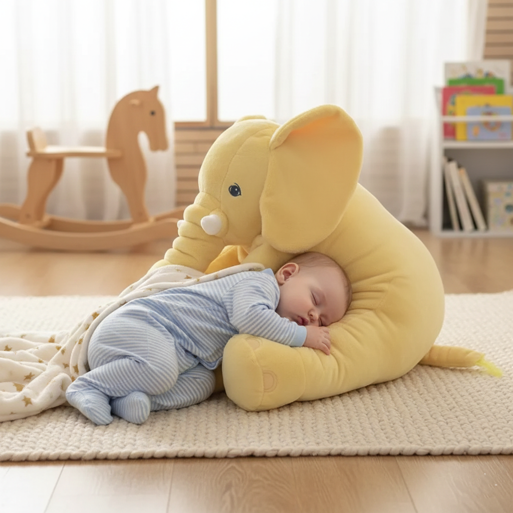 Pluszowa poduszka - przytulanka Słoń dla niemowląt i dzieci
