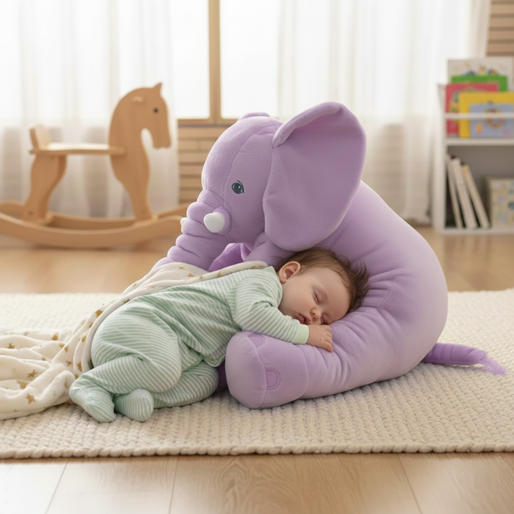 Pluszowa poduszka - przytulanka Słoń dla niemowląt i dzieci